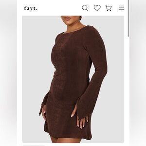 BROWN LONG SLEEVE DRESS FAYT THE LABEL